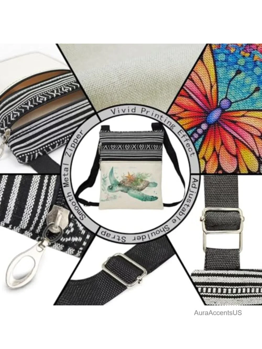 Polyester Crossbody Bag with Adjustable Strap